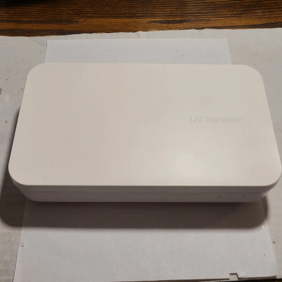 Caja Desinfectante UV Qi 10W Inalámbrico Cargador Rápido Base Samsung Apple USB-C OEM Blanco Foto 4 de 4