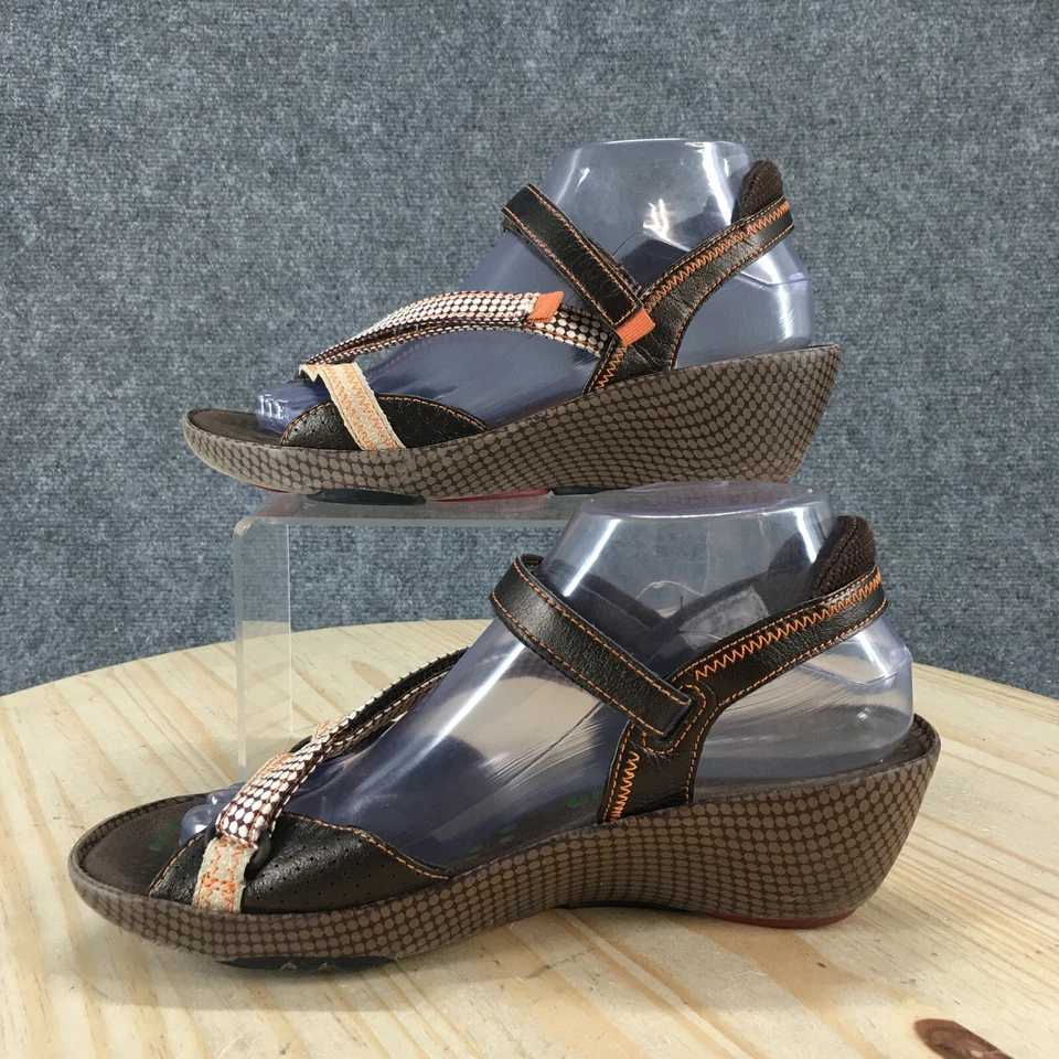 Sandalias Camper Mujer 39 Tobillo Tirantes Cuña Cuero Gancho y Lazo Punta Abierta Marrón Foto 2 de 4