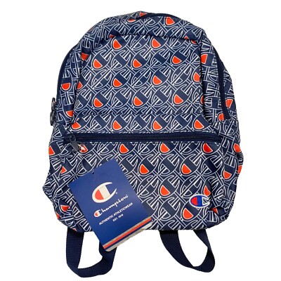 NWT Champion Avery Backpack Navy Blue Logo Padded Tablet PC Bag Zipper Pocket