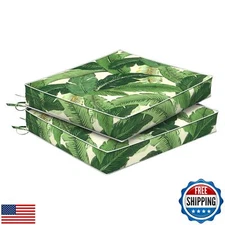 Melody Elephant Set of 2 Outdoor Chair Cushions 22 x 22 x 4, Water Repellent 