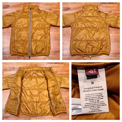 66°North Iceland Vatnajökull Jacket Primaloft Zip Puffer Women's Sz Medium Gold 