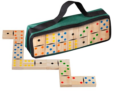 Große Doppel 6 Dominosteine aus Holz - (Gartendominos)