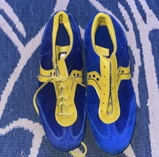 VTG 70/80’s Spot-Bilt Blue Yellow Suede Running Shoes Sz 5 Made USA Rare NEW