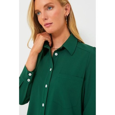 hunter green crepe callahan dress Tuckernuck Isle of Skye Plaid Callahan Shirt Dress Brown Plaid / XL
