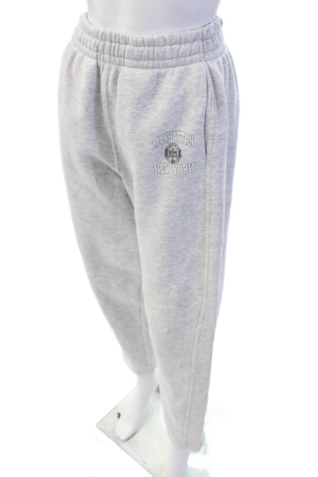 Pantalones deportivos Zara para mujer con estampado gráfico de cintura alta gris talla M Foto 2 de 4