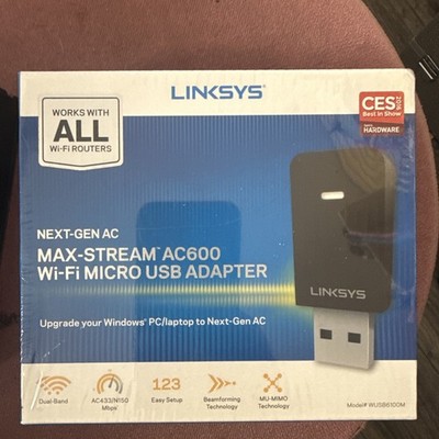 LinkSys AC600 (WUSB6100M) MU-MIMO Next-Gen AC Max-Stream Wifi Micro USB Adapter