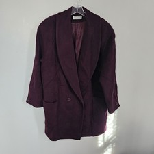 Vintage Forecaster Of Boston Women's Size 15/16 Purple Wool-Blend Mid Dress Coat