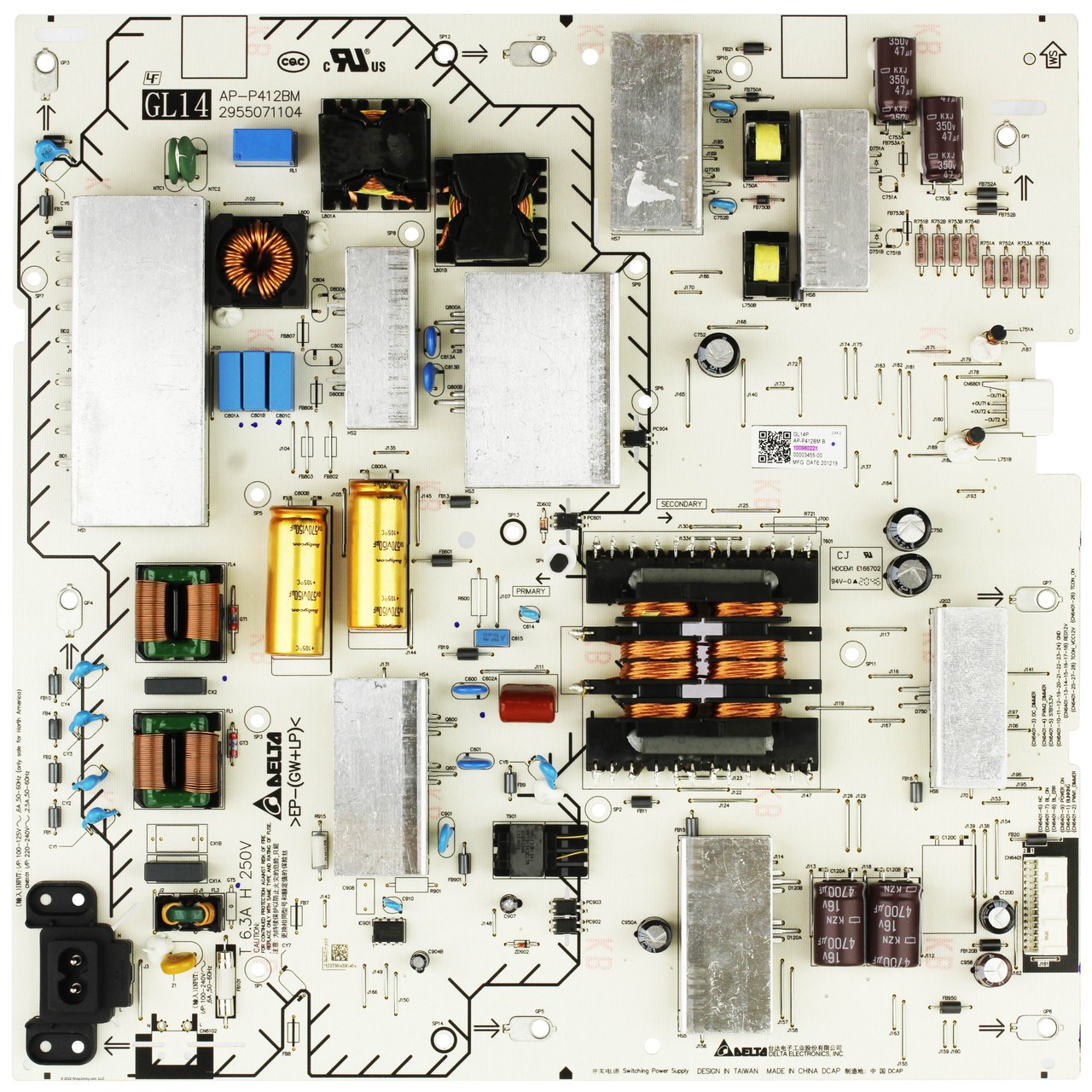 Power Supply Board Sony 1-009-802-21 GL14P AP-P412BMB Static Converter / Power