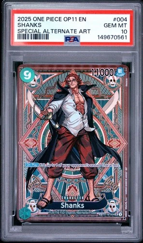 PSA 10 SHANKS ST16-004 SP OP11 A FIST OF DIVINE SPEED ENGLISH ONE PIECE 😍