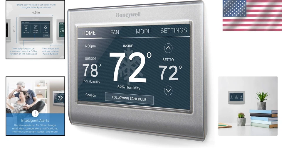 Energy Star Certified Wi-Fi Thermostat with Customizable Touchscreen Color - Image 2 of 4