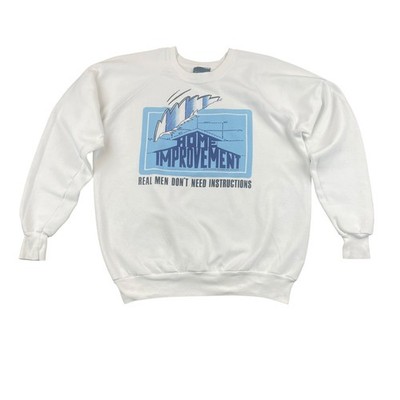 Vintage 90s Home Improvement Sweatshirt Mens L White Made USA Touchstone TV