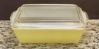 Vintage Pyrex Yellow #503-B Refrigerator Dish 1-1/2 Quart w/Ribbed Lid #503-C