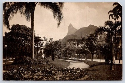Antique Brazil Postcard RIO DE JANEIRO Jardim da Gloria 1925 RPPC