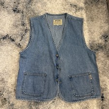 Vintage Guess Jeans Denim Vest Unisex Sz Medium Made In USA 90s Streetwear
