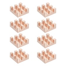 8 Pcs Copper Heatsink 7x7x3mm, Heat Sink Cooler Radiator for Raspberry Pi