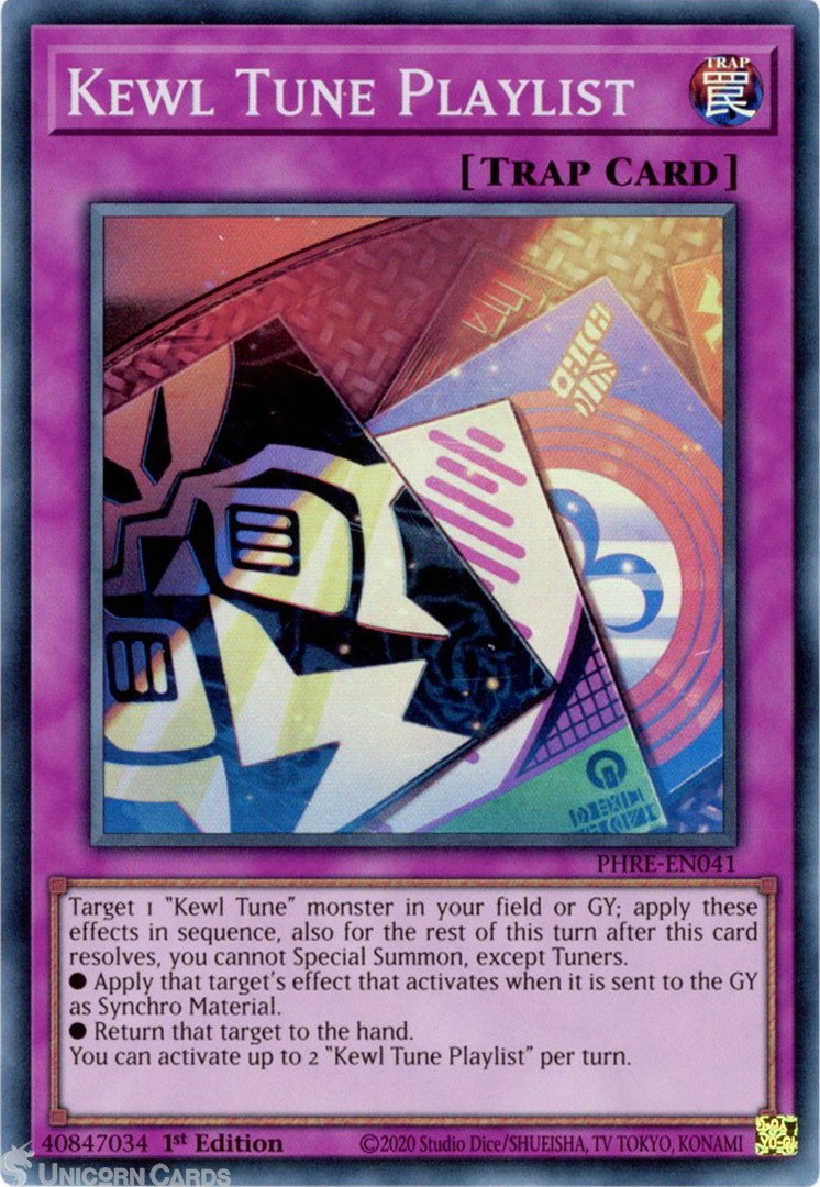 PHRE-EN041 Kewl Tune Playlist : Super Rare 1st Edition Mint YuGiOh Card