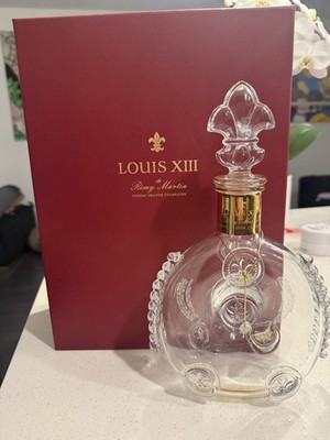 Louis XIII Remy De Martin Cognac Empty Bottle Decanter with Case, Baccarat Top