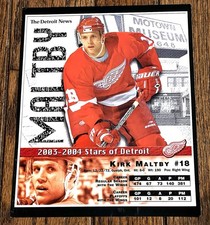 Vtg. Detroit Red Wings Kirk Maltby 8x10 The Detroit News Hockey Insert Photo