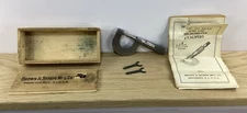Vintage Brown & Sharpe No. 153 Micrometer - Original Wood Box & Paperwork (L28)