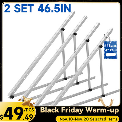 2 Set Solar Panel RV Tilt Mount（45in）Brackets Roof Flat Surface Adjustable Frame