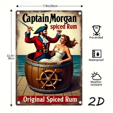 Captain Morgan Spicde Rum Limit Beer Tin Metal Signs Home Décor 8x12 