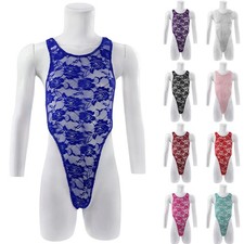 Slimming Lace Sleeveless Leotard Jumpsuit for Men All Sizes Available
