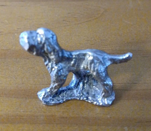 Vtg Miniature Pewter Dog Golden Retriever Standing Figurine  