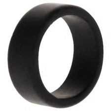 Silicone Wedding 2Layer Beveled 8mm Ring - Black