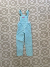 Vintage Oshkosh Overalls Size 6 Youth Girls Lined Baby Blue Corduroy