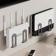 2Pcs WLAN Router Wandhalterung Aufbewahrung Set Top Box Halter Wohnzimmer Regal!