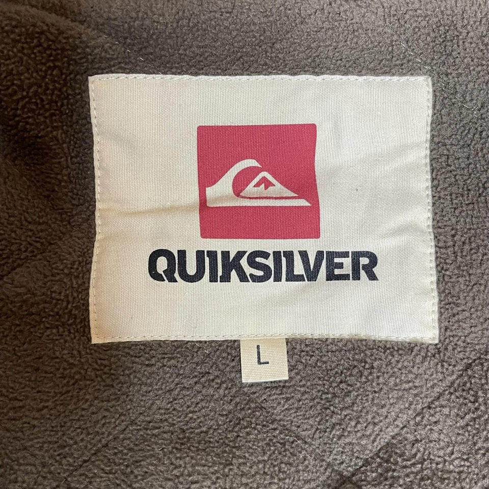 Chaqueta Quiksilver Para Hombre Grande Marrón Gris A Cuadros Con Capucha Acolchada Forrada Franela Cremallera Foto 4 de 4