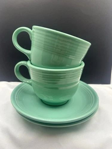 FIESTA Fiestaware Sea mist Green Tea Coffee Cup Mug & Saucer Homer Laughlin Set