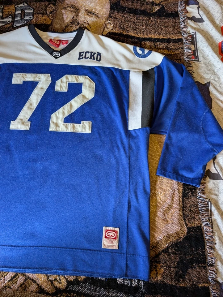 Camiseta deportiva vintage Ecko Unltd para hombre XXL roja blanca azul hockey holgada hip hop Y2K Foto 3 de 4