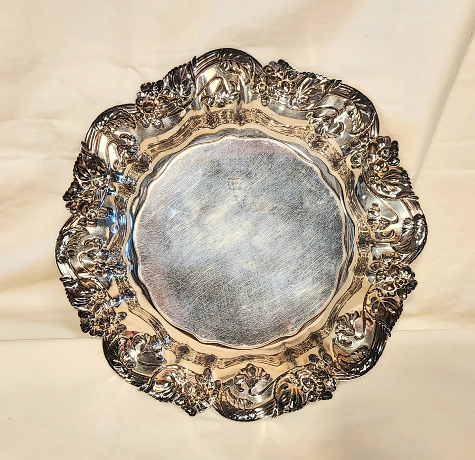 Whiting Sterling Silver Violet Repousse Bowl 6 oz No 7000 Monogram M - Image 4 of 4