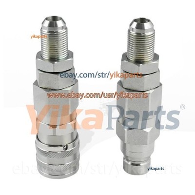 #10 JIC Thread 1/2'' Flat Face Quick Connect Coupler Set For Bobcat Case GEHL NH