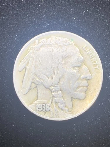 1938-D Buffalo Nickel (Indian Head) 5c Coin - Good Condition