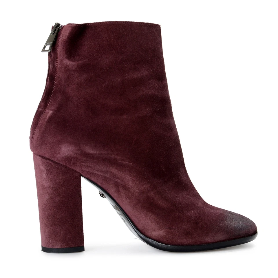 Just Cavalli Para Mujer Púrpura Gamuza Cuero Tacón Alto Botas Zapatos US 9 IT 39 Foto 4 de 4