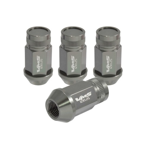 VMS 20 GUN METAL 44MM ALUMINUM CLOSED END TUNER LUG NUTS LUGS WHEELS RIM 12X1.25 eBay