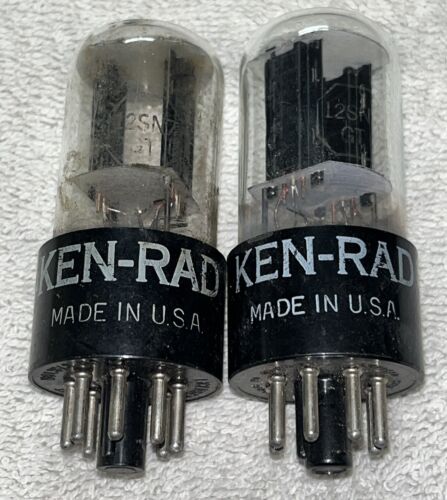 Pair Ken-Rad 12SN7 GT Vacuum Tubes TV7 Tested Strong - Afbeelding 1 van 3