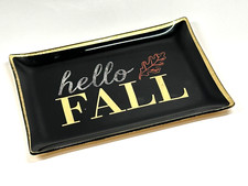 NEW BATH BODY WORKS HELLO FALL BLACK RECTANGULAR DECOR PLATE BAR SOAP HOLDER