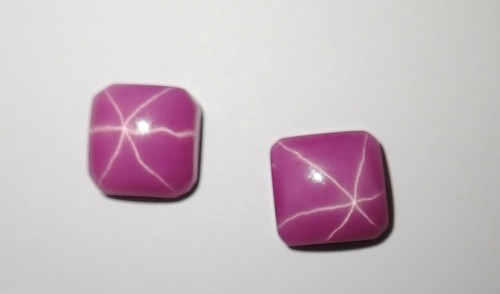 Opaque Star Ruby Square 9x9 mm Cabochon 6 Rayed Lab-created Stone 10 pcs Lot - Picture 3 of 12