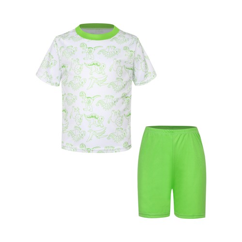 Boys Quick-Drying Sports Outfits Short Sleeve T-shirt with Athletic Shorts Set - Picture 36 of 42