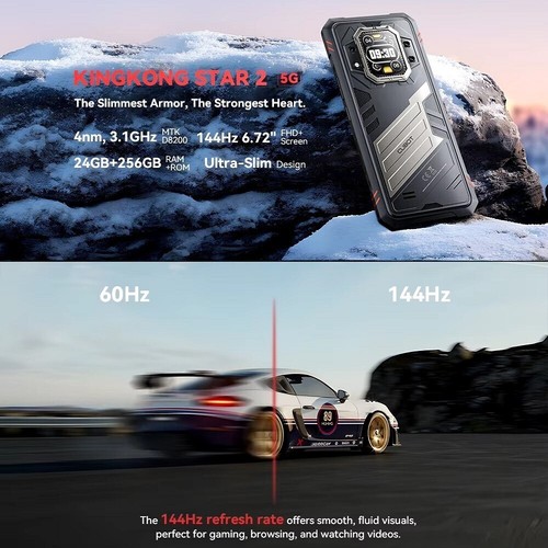 Cubot KingKong Star 2 5G Rugged Smartphone Ultra-Thin 24GB+256GB Android14 6.72" - 第 8/20 張圖片