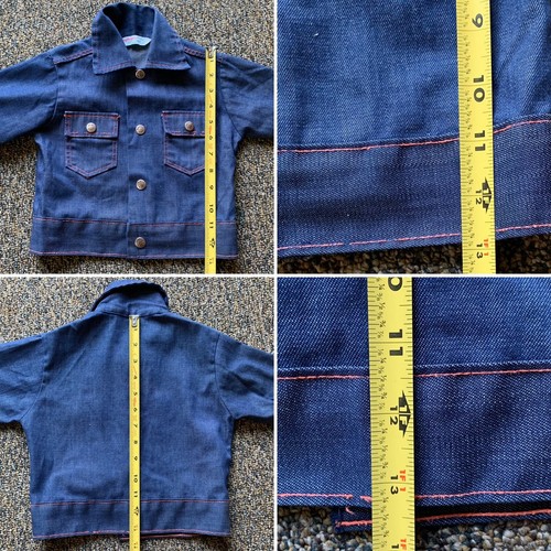 Vintage Healthtex Stantogs Selvedge Jeansjacke Druckknopfleiste Made in USA Größe 3T - Bild 11 von 12