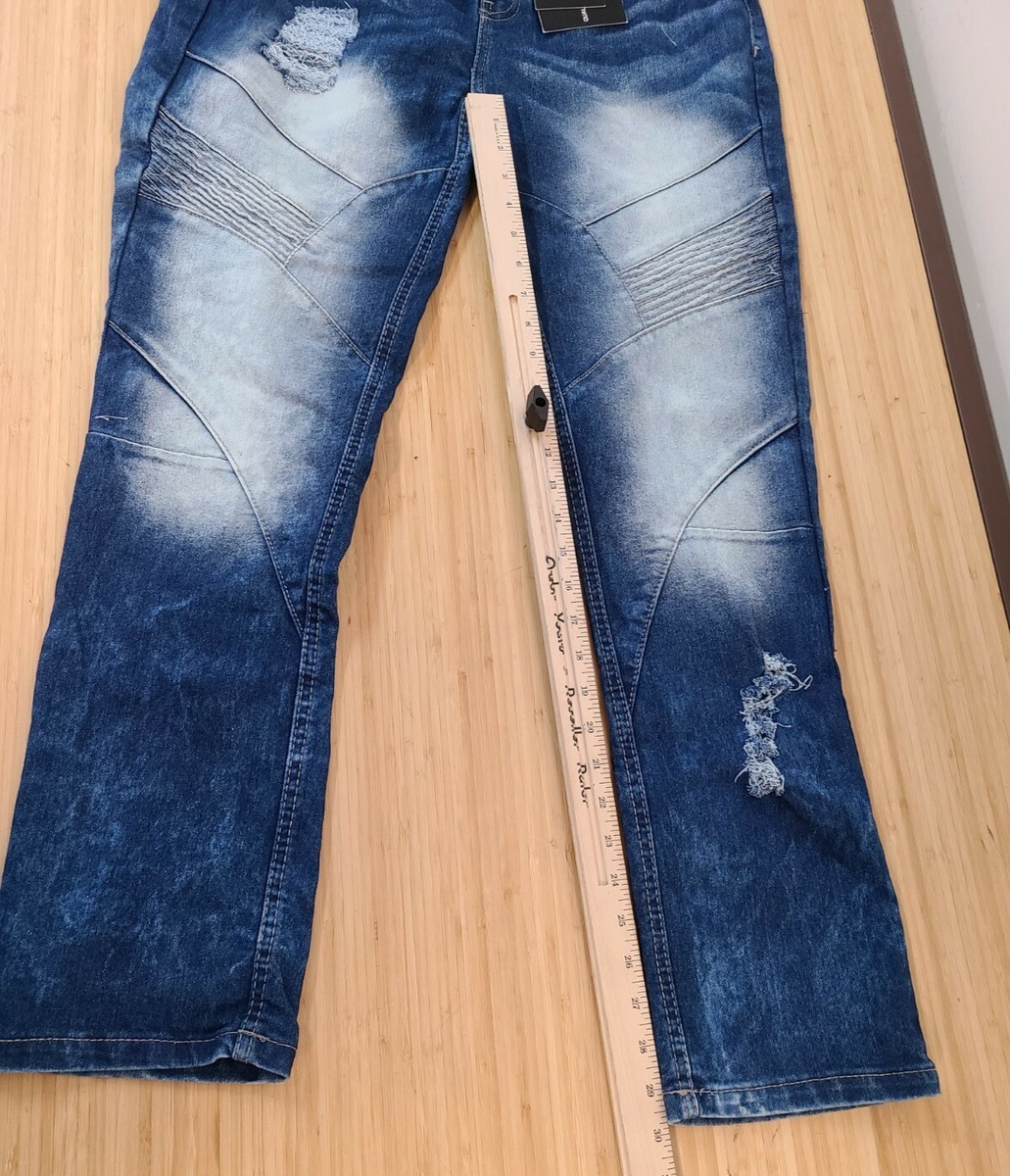 GS-115 Premium Denim Jeans Pants Mens Size 34 X 30 Stretch Blue