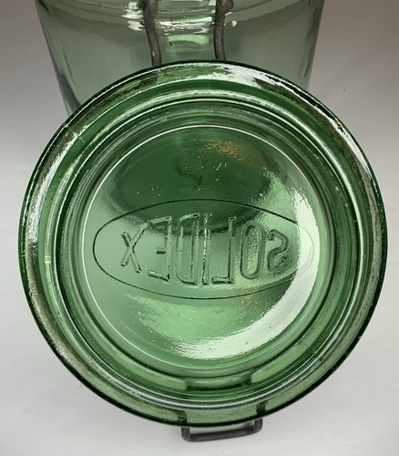 Vintage Solidex Canning Jar Emerald Green Glass Embossed 1/2 Liter France 5” - Picture 13 of 17