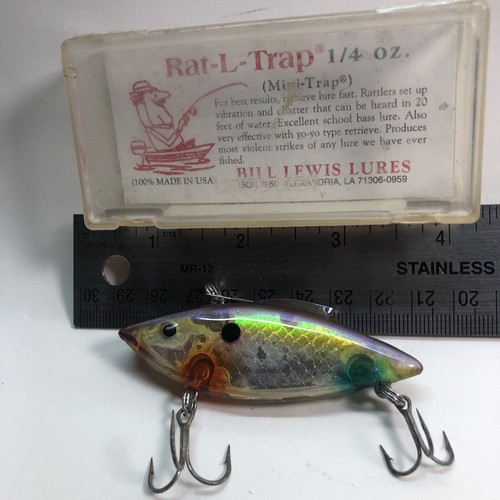Vintage Rat-L-Trap 1/4 Oz. Bill Lewis Fishing Lures W/ Original Box Tough Color