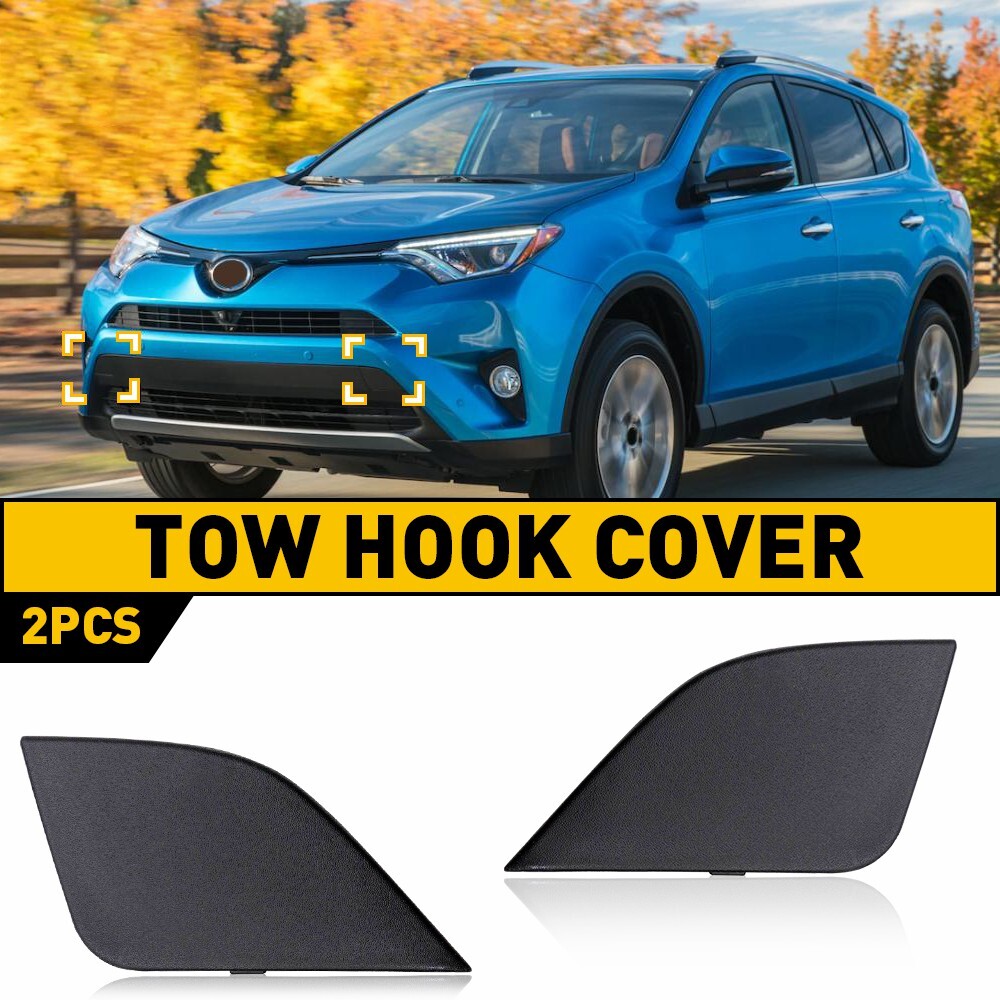 2pcs Front Bumper Tow Hook Cover for Toyota RAV4 2016-2018 Right Left Pair
