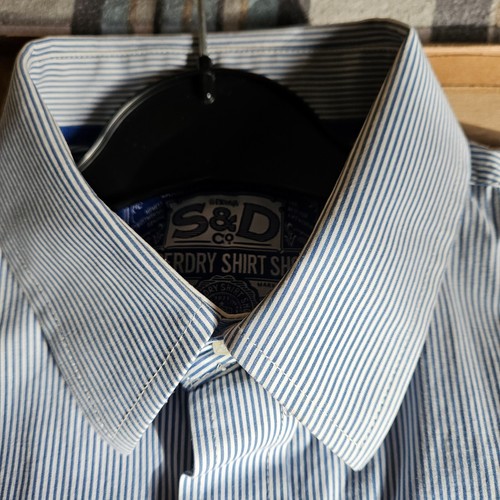 Superdry Stripe Hemd MEDIUM Slim Fit hellblau/weiß Herren langarm gestreift - Bild 3 von 9