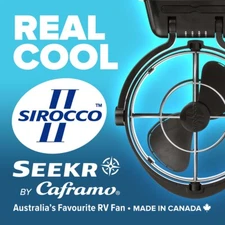 Sirocco II (Black) 12/24V Caravan RV Fan from SEEKR by Caframo